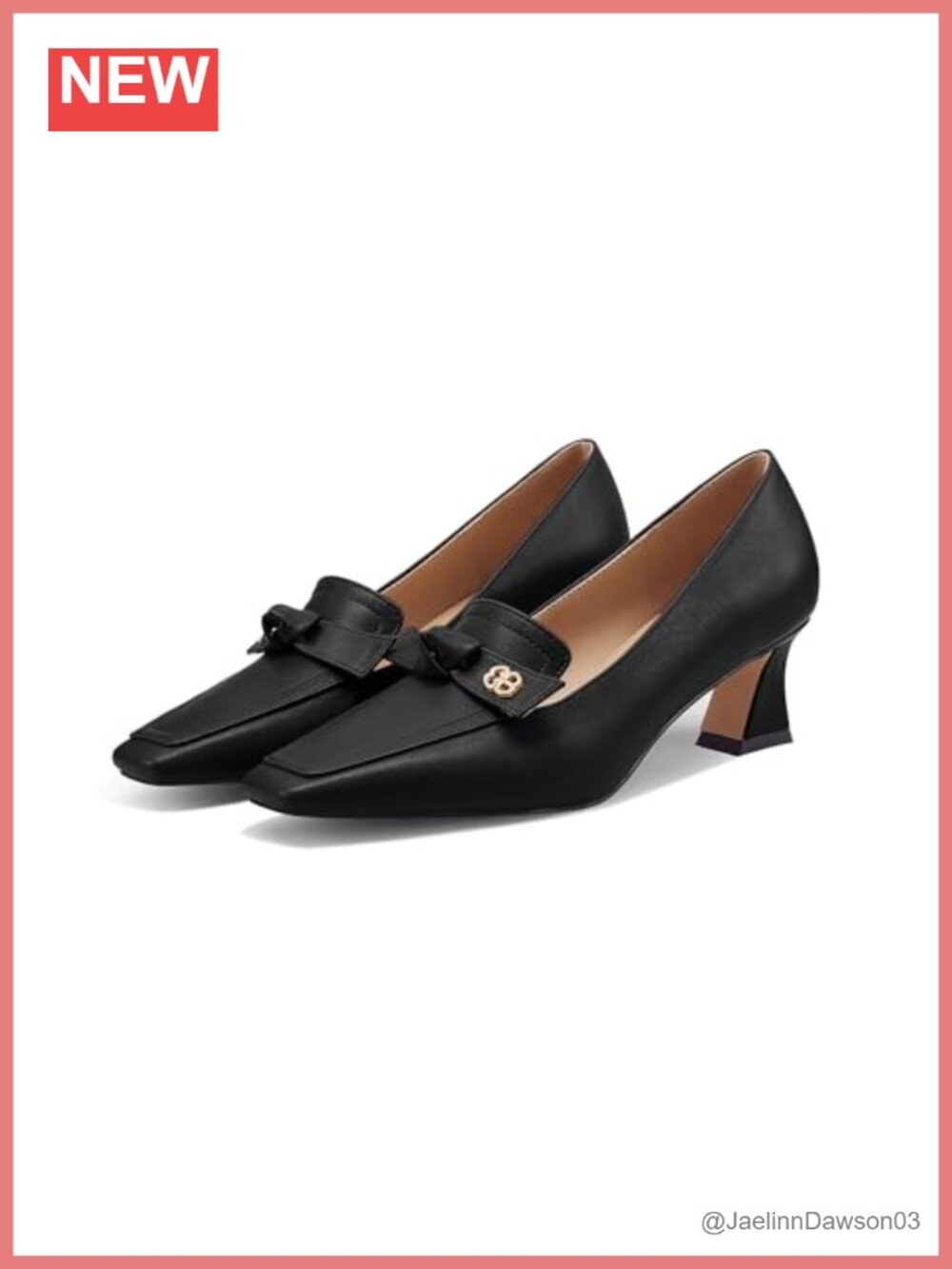 Women's Square Toe Kitten Heel Pumps Bow Dress Shoes